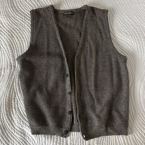 Eddie Bauer Grey Knit Grandpa Sweater Vest